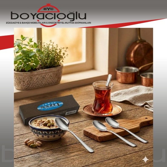 NAZLI KOD.724 GENİŞ SADE ÇAY KAŞIK(KAHVE)