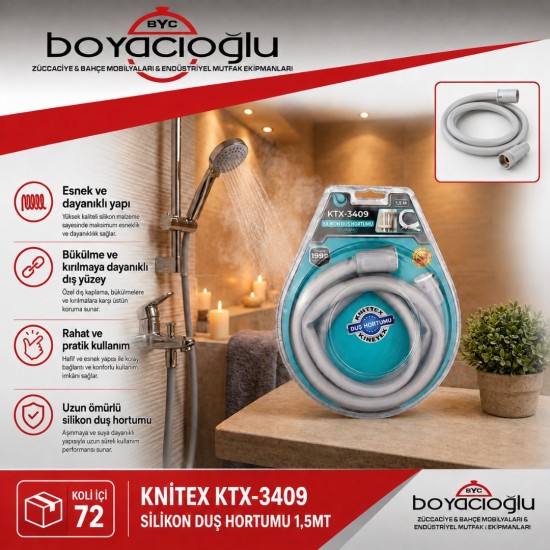 KNİTEX KTX-3409 SİLİKON DUŞ HORTUMU 1,5MT