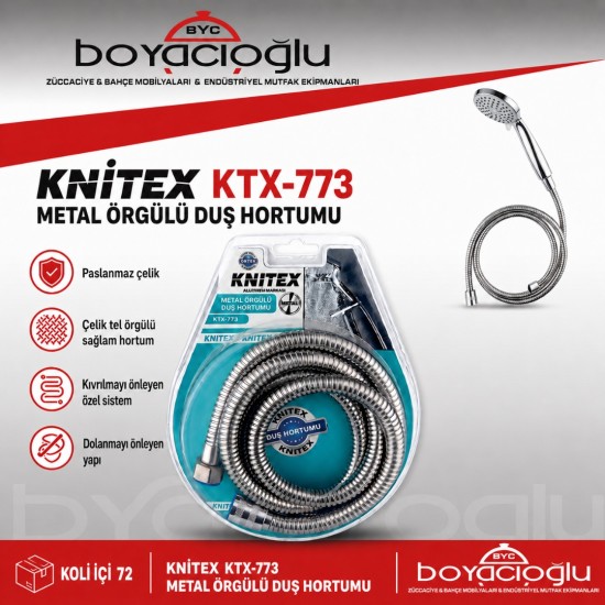KNİTEX KTX-773 METAL ÖRGÜLÜ DUŞ HORTUMU