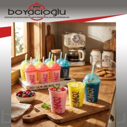 QLUX L-00850 SUMMER PİPETLİ BARDAK
