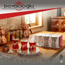LAV-30020 OPTSB856ED BEYAZ YALDIZ DESEN ÇAY BARDAK