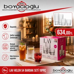 LAV HELEN S4 BARDAK SETİ 18PRÇ