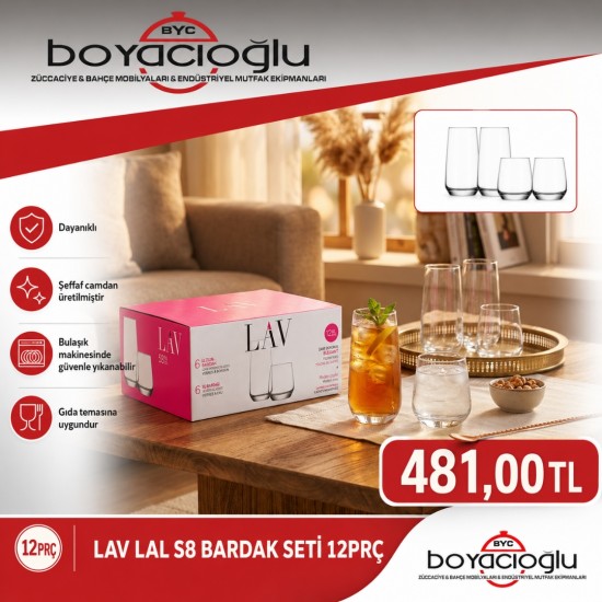 LAV LAL S8 BARDAK SETİ 12PRÇ