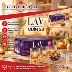 LAV-ODIN S8 VİSKİ BARDAK KASE SET 4XVİSKİ BARDAK 2X KASE