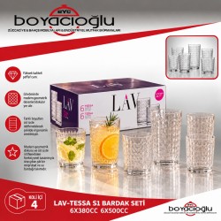 LAV-TESSA S1 BARDAK SETİ 6X380CC 6X500CC