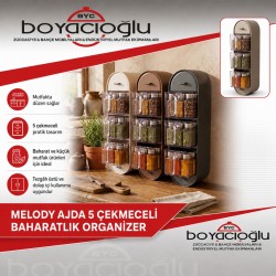 MELODY AJDA 5ÇEKMECELİ BAHARATLIK ORGANİZER