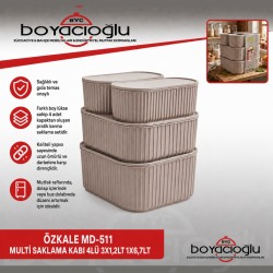 ÖZKALE MD-511 MULTİ SAKLAMA KABI 4LÜ 3X1,2LT 1X6,7LT