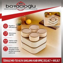 ÖZKALE MD-715 ALYA SAKLAMA KABI 6PRÇ 2X2,4LT+4X0,3LT