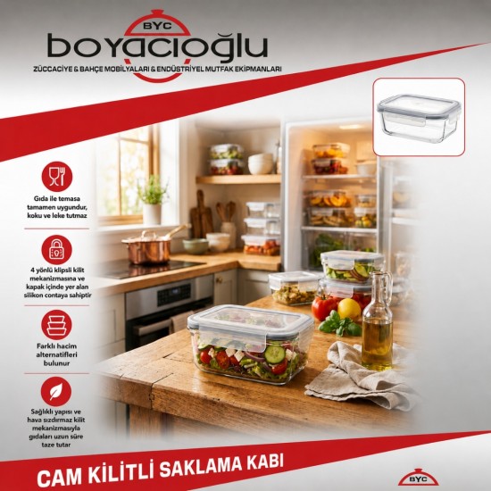 MLN-11196 CAM KİLİTLİ SAKLAMA KABI 630ML