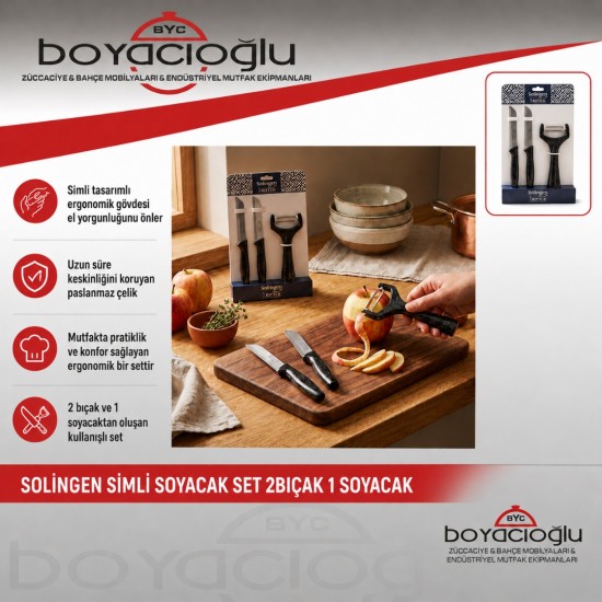 SOLİNGEN SİMLİ SOYACAK SET 2BIÇAK 1 SOYACAK