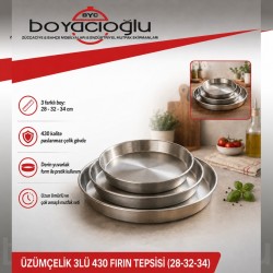 ÜZÜMÇELİK 3LÜ 430 FIRIN TEPSİSİ(28-32-34)