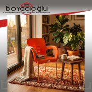 MEVSİM PARİS KOLTUK ECO METAL AYAK -TURUNCU