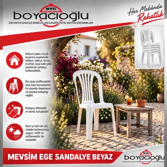 MEVSİM EGE SANDALYE BEYAZ