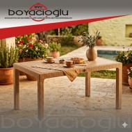 MEVSİM 90X150 RATTAN MASA CAMSIZ -KAPİÇİNO