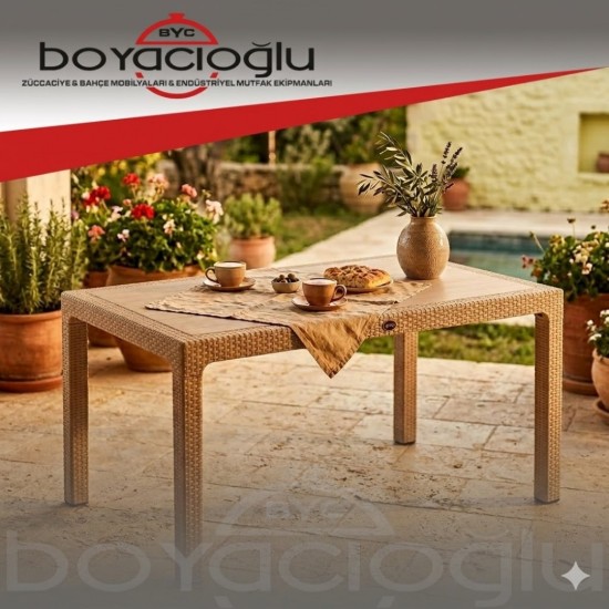 MEVSİM 90X150 RATTAN MASA CAMSIZ -KAPİÇİNO