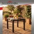 MEVSİM 90X90 RATTAN MASA CAMLI-KAHVE
