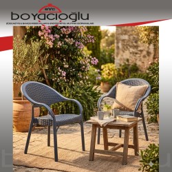 MEVSİM BAMBU RATTAN KOLTUK-ANTRASİT