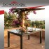 MEVSİM 90X150 RATTAN MASA CAMLI -ANTRASİT