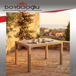 MEVSİM RATTAN MASA CAMSIZ 70X100-KAPİÇİNO