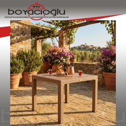 MEVSİM 90X90 RATTAN MASA CAMSIZ-KAPİÇİNO