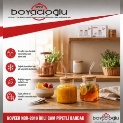 NOVEER NOR-2019 İKİLİ CAM PİPETLİ BARDAK