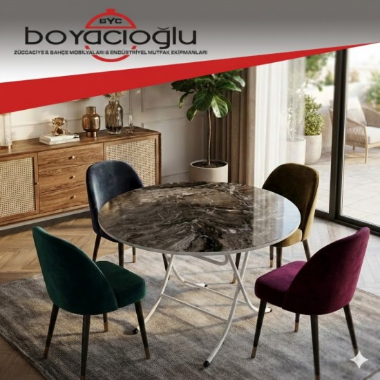 OKUYAN YUVARLAK MASA 80Q(MERMER)