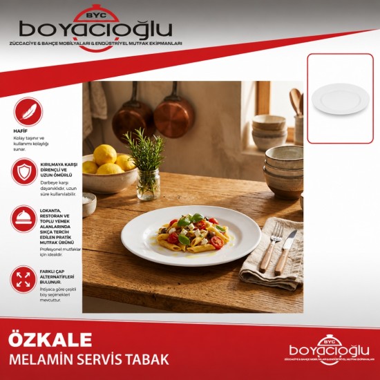 ÖZKALE MELAMİN SERVİS TABAK 21CM
