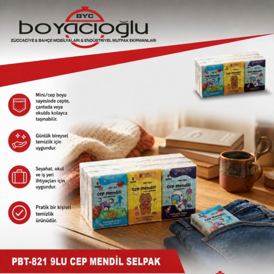 PBT-821 9LU CEP MENDİL SELPAK