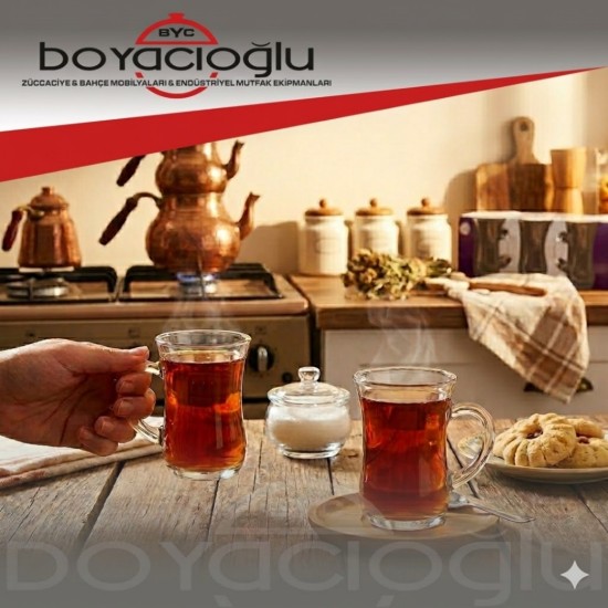 RAYAN İSTIK. KEYİF KULPLU ÇAY BARDAK 6LI