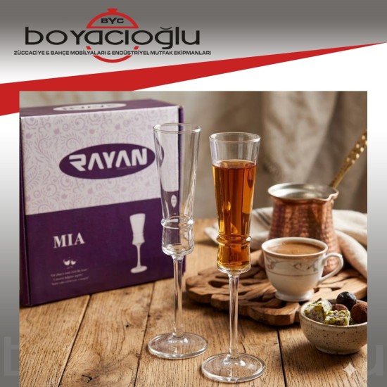 RAYAN MIA 4LÜ FLÜT KAHVE YANI BARDAK 