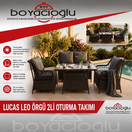 LUCAS LEO ÖRGÜ 2Lİ OTURMA TAKIMI