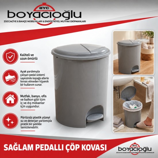SAĞLAM 365 PEDALLI ÇÖP KOVASI NO:3 18LT