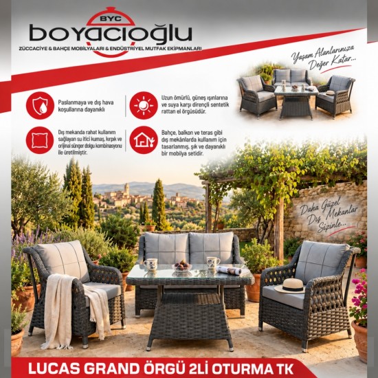LUCAS GRAND ÖRGÜ 2Lİ OTURMA TK