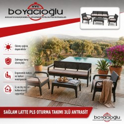 SAĞLAM LATTE PLS OTURMA TAKIMI 3LÜ ANTRASİT