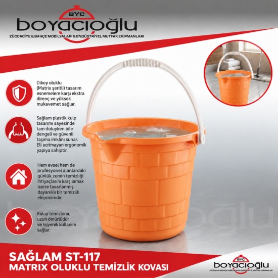 SAĞLAM ST-117 MATRIX OLUKLU TEMİZLİK KOVASI