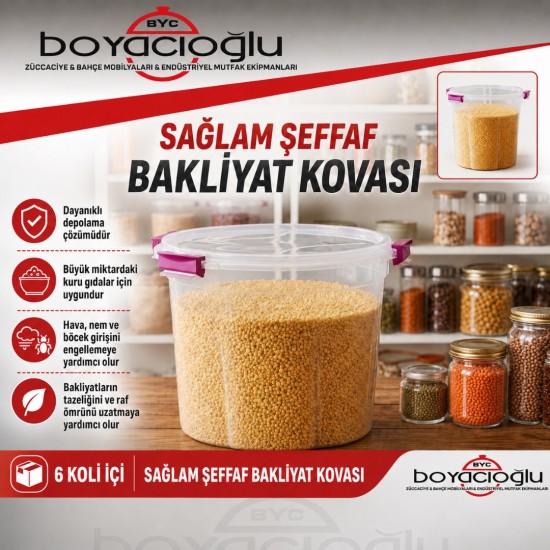 SAĞLAM ST122 ŞEFFAF BAKLİYAT KOVASI 80LT