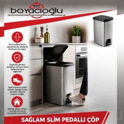 SAĞLAM ST-225 SLİM PEDALLI ÇÖP 20LT
