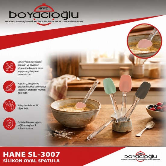 HANE SL-3007 SİLİKON OVAL SPATULA