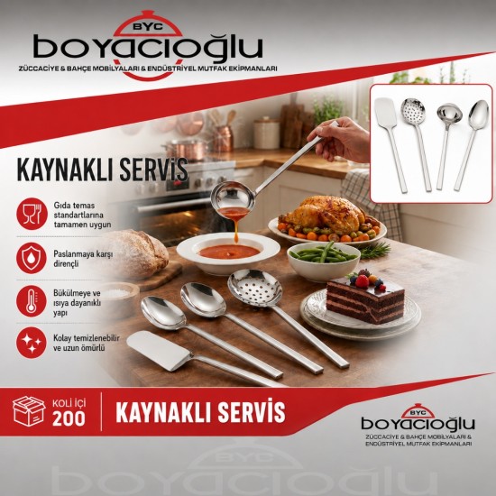 KAYNAKLI SERVİS KAŞIK  KARTELA