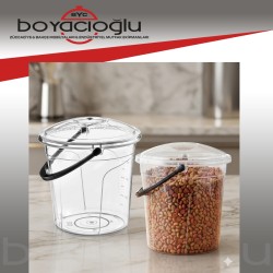 SAĞLAM ST-030 ŞEFFAF KAPAKLI KOVA ÖLÇEKLİ 20LT