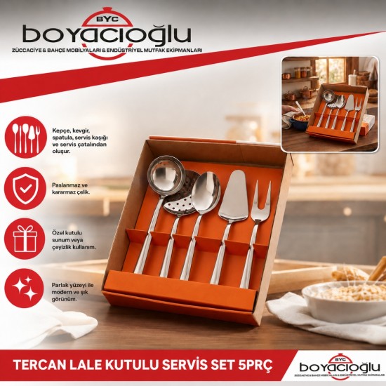 TERCAN LALE KUTULU SERVİS SET 5PRÇ