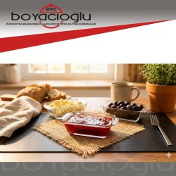 RAYAN HANDLE DİKDÖRTGEN CAM KASE REÇELLİK