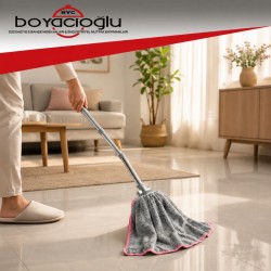 TEMSAN TM-072 JUMBO MİKROFİBER MOP UÇ GRİ