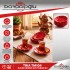 TRIA TM104 KALIN KIRMIZI ÇAY TABAK 6LI