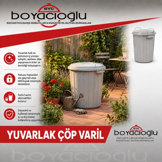 YUVARLAK ÇÖP VARİL 120LT