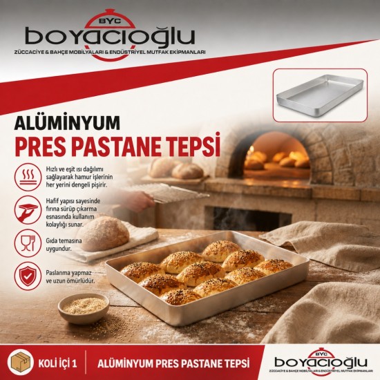 70X50X7 ALÜMİNYUM PRES PASTANE TEPSİ 