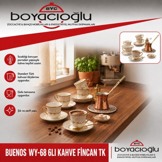BUENOS WY-68 6LI KAHVE FİNCAN TK