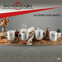 YAKUT-6649 BARDAK KUPA KIZ DESENLİ