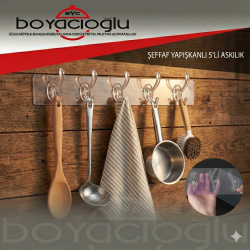 YAKUT-6802 SİLİKON ŞEFFAF YAPIŞKAN ASKI 5Lİ