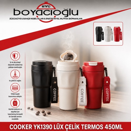 COOKER YK1390 LÜX ÇELİK TERMOS 450ML